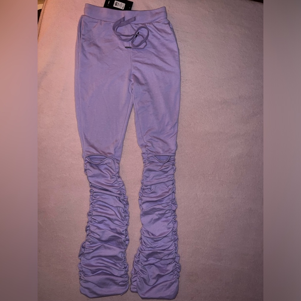 Fashion Nova Lavender Ruched Leggings